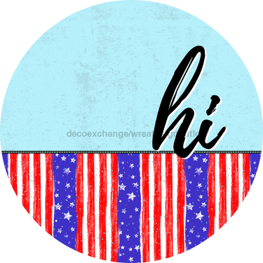 Patriotic Door Hanger Hi Dco - 01503 - Dh 18’ Round Wood